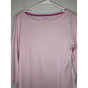TALBOTS The Talbots Tee Womens M Light Pink 3/4 Slv Stretch Knit
